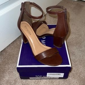 TOP MODA Chunky Heel Ankle Strap High Heel Sandal